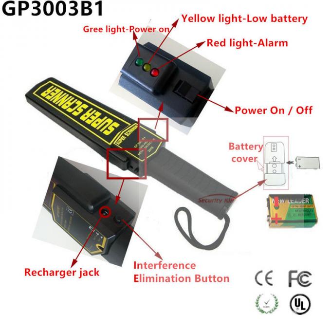 Vara popular del detector de metales del PDA, detector de metales de la vara de la seguridad XST portátil - GP3003B1